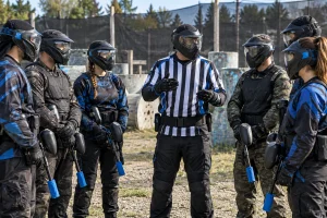 Illustration : Distance de sécurité pour le paintball : 5 m ou 7 m selon site